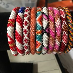 Rolls on beaded bracelets